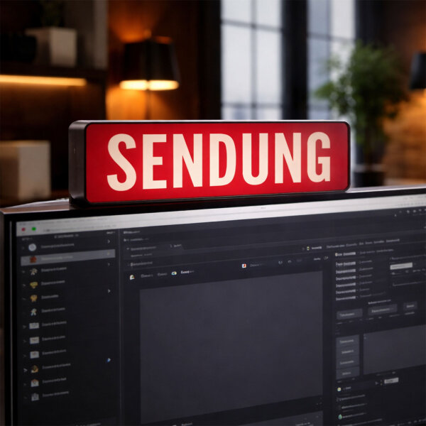 LED Leuchtkasten SENDUNG | Dekorative Leuchtbox | Studio & Wohnraum Deko | USB