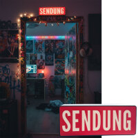 LED Leuchtkasten SENDUNG | Dekorative Leuchtbox | Studio & Wohnraum Deko | USB