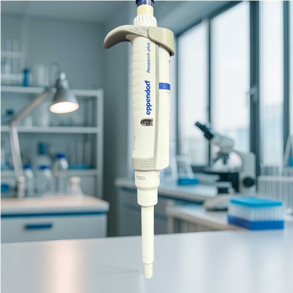Eppendorf Research plus 1000 Pipette 100–1000 µL geprüft Laborauflösung