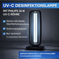 Desinfektionslampe mit Philips 36W UV-C Lampe/ UV-Keimtötlampe UV-C Desinfektion 36W Smart App Steuerung WLAN