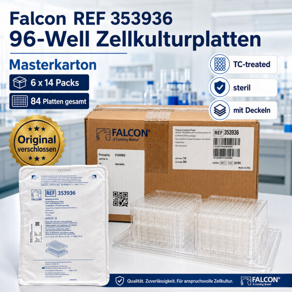 Falcon 353936 96-Well TC-Treated Cell Culture Plates 84 Case