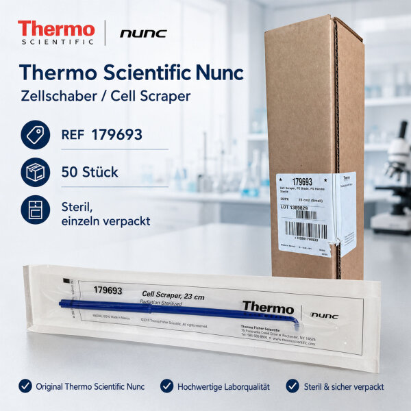 Thermo Scientific Nunc 179693 Cell Scrapers 23 cm – Sterile – Pack of 50