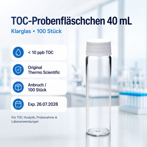 Thermo TOC Certified Glass Containers 40 mL <10 ppb TOC (100 pcs)