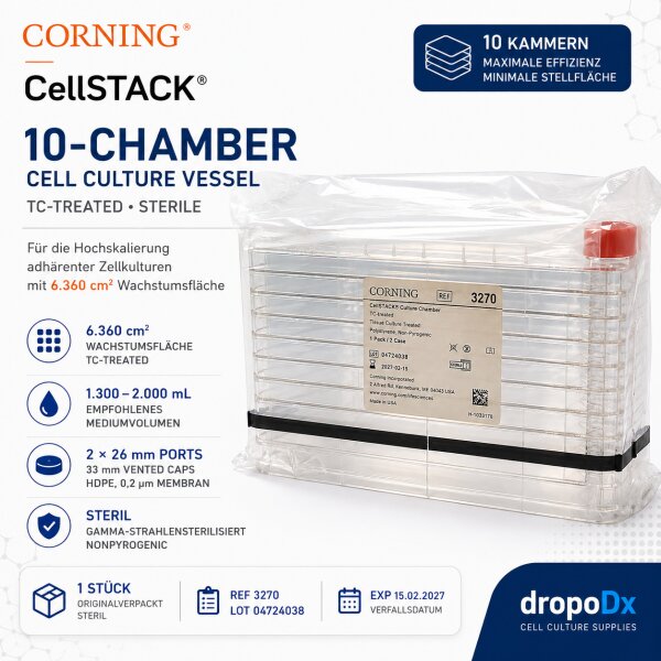 Corning CellSTACK 3270 – TC-Treated Cell Culture Chamber – 6360 cm²