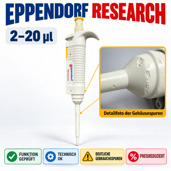 Eppendorf Research Pipette 2-20 µL Single Channel Tested Heavy Wear
