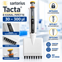 Sartorius Tacta 8-Channel Pipette 30-300 µL...