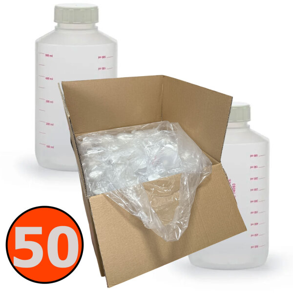 50x 500ml Kunststoffflaschen Schraubdeckel Labor Hobby Aquaristik DIY