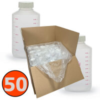 50x 500ml Kunststoffflaschen Schraubdeckel Labor Hobby...