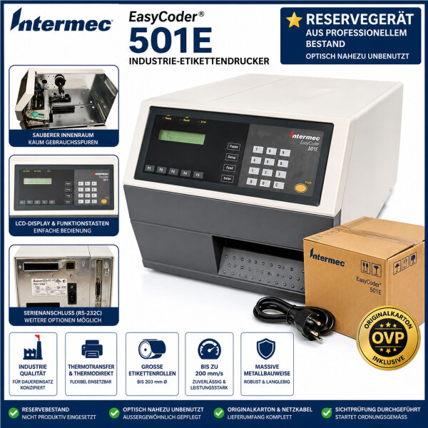 Intermec EasyCoder 501E Industrie-Etikettendrucker Thermotransfer / Thermodirekt mit Originalkarton