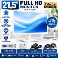 21,5" Full HD LED Monitor Weiß – VGA...