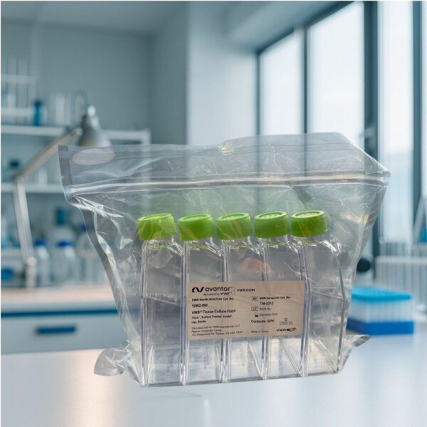 VWR Tissue Culture Flask 75cm² 250mL Vent Cap 5pcs