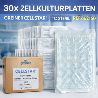 30x Greiner CELLSTAR 24 Well Zellkulturplatte TC steril...