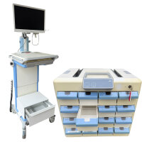 Alphatron AMiS Medikamentenwagen MDS-CL16P mit Monitor, Akku & 16 Fächern