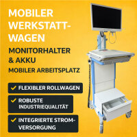 Mobiler Werkstattwagen Monitorwagen Rollwagen mit Akku...
