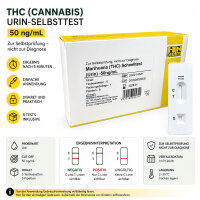 THC Drug Test Urine 50 ng/ml – 5 Pack Self Test Cannabis Rapid Test