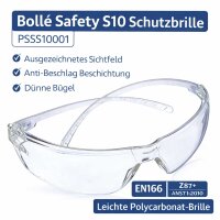 Bollé Schutzbrille S10 klar Anti-Beschlag...