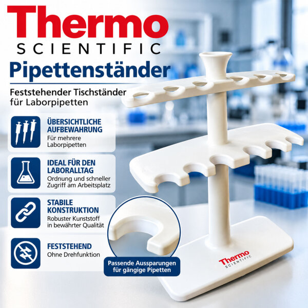 Thermo Scientific Pipettenständer weiß – feststehender Tischständer für Laborpipetten