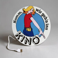 Komm, wir geh’n ins Kino Lichtbox 24 cm – lizenzierte Retro-Kino-Leuchte mit LED/USB