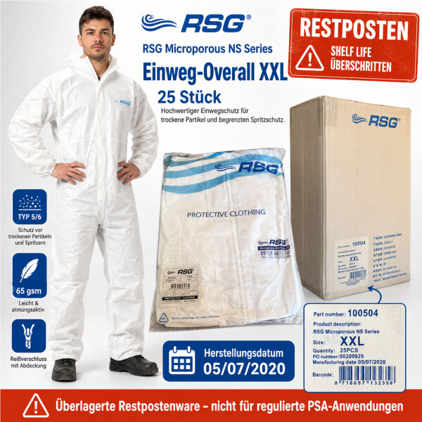 RSG Microporous NS Einweg-Overall XXL 25er Pack überlagert