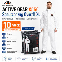 10x ACTIVE GEAR X550 Schutzanzug Overall XL Einweganzug...