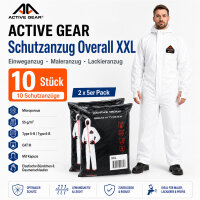 10x ACTIVE GEAR Schutzanzug Overall XXL Einweganzug...