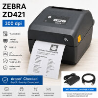 Zebra ZD421 Direct Thermal Etikettendrucker 300 dpi USB...