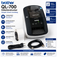 Brother QL-700 Thermodirekt Etikettendrucker USB inkl....