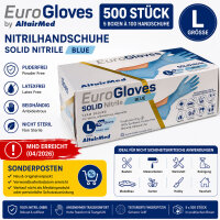 AltairMed EuroGloves Solid Nitrile Blue Einweghandschuhe...