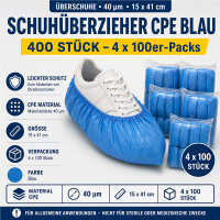CPE Schuhüberzieher blau, 40 µm, 15 × 41...