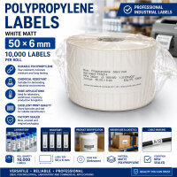 Polypropylen Etiketten 50 × 6 mm | 10.000...