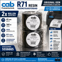 2x cab R71 Resin Thermotransferfolie 65 mm x 360 m |...