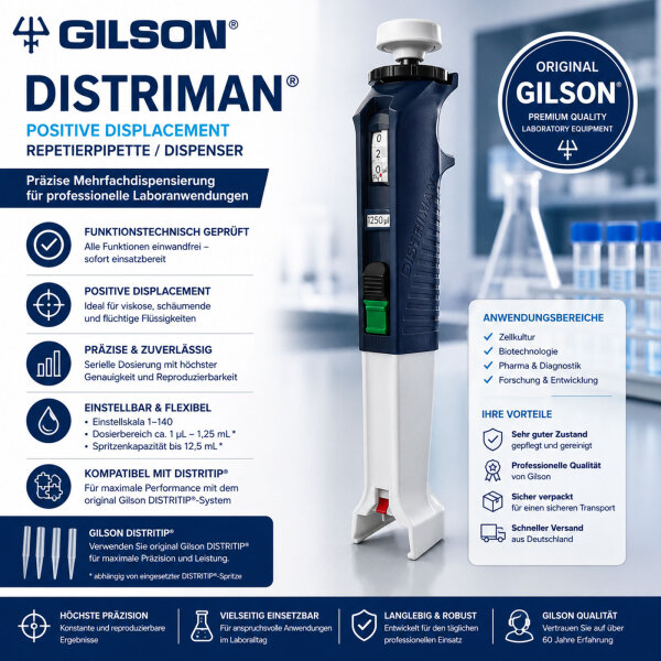Gilson DISTRIMAN Positive Displacement Repeater Pipette Tested
