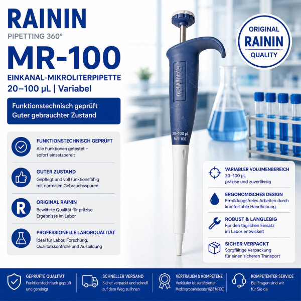 Rainin Pos-D MR-100 Direktverdrängerpipette 20-100 µL  funktionstechnisch geprüft