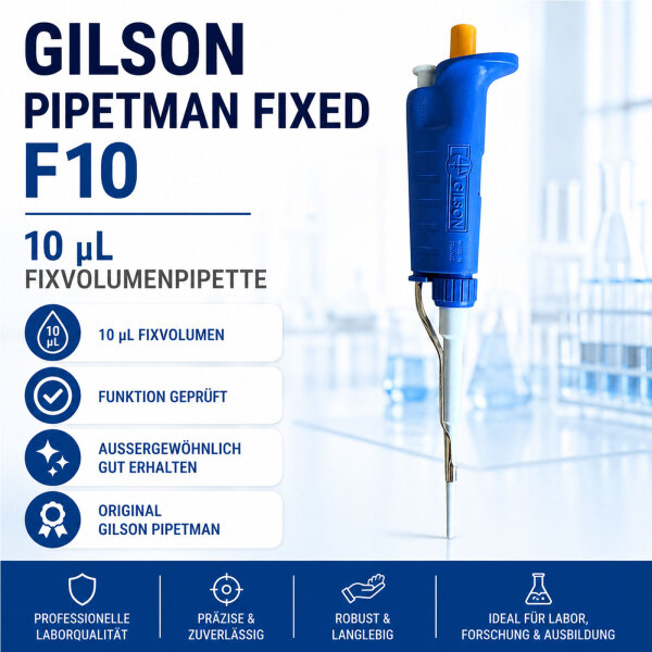 Gilson PIPETMAN Fixed F10 10 µL Single Channel Pipette Tested