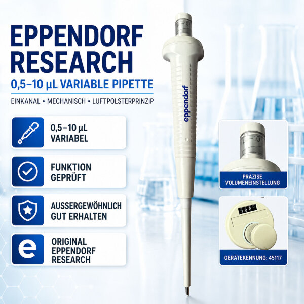 Eppendorf Research Pipette 0,5–10 µL – variabel – Einkanal – geprüft Topzustand