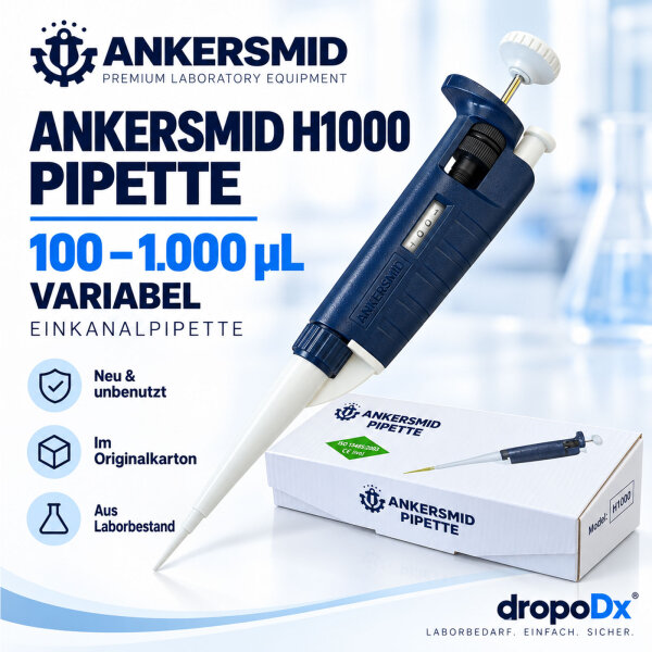 Ankersmid H1000 Pipette 100-1000uL 1mL Adjustable New Sealed Boxed