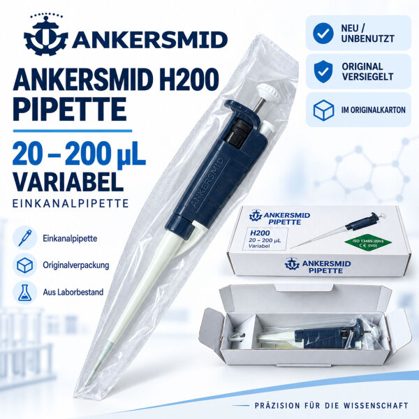 Ankersmid H200 Pipette 20–200 µL variabel – NEU – OVP