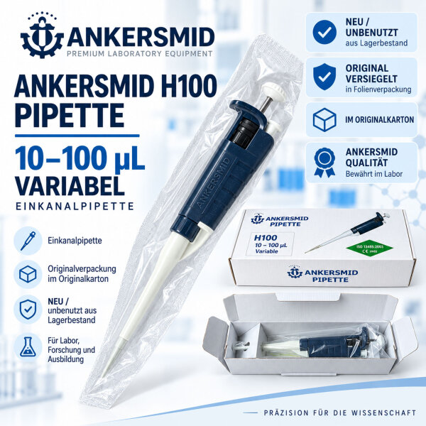 Ankersmid H100 Pipette 10–100 µL variabel – NEU – OVP
