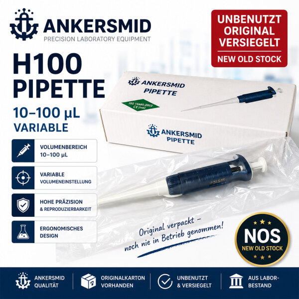 Ankersmid H100 Pipette 10–100 µL variabel – unbenutzt OVP versiegelt – NOS