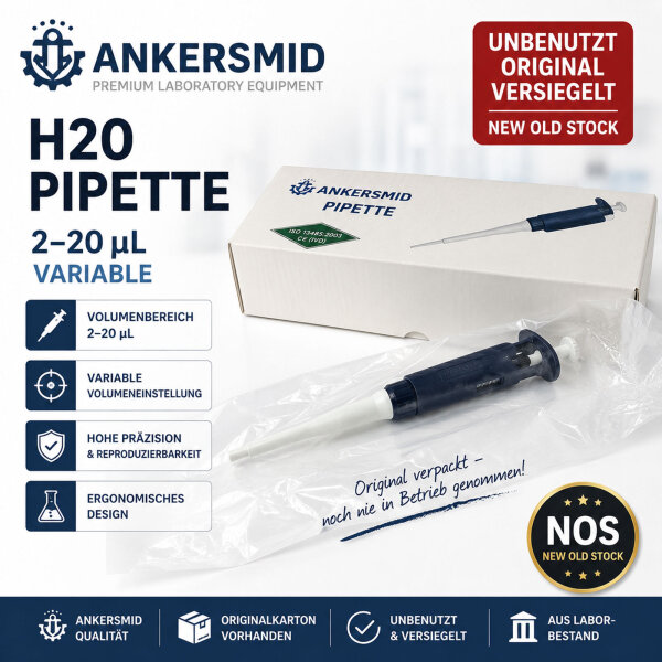 Ankersmid H20 Pipette 2–20 µL Adjustable – Unused Sealed NOS