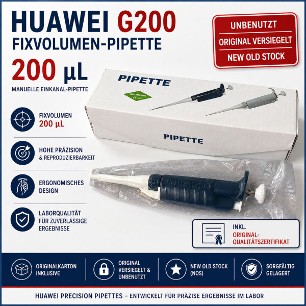 Huawei G200 Fixed Volume Pipette 200 µL – Unused Sealed NOS