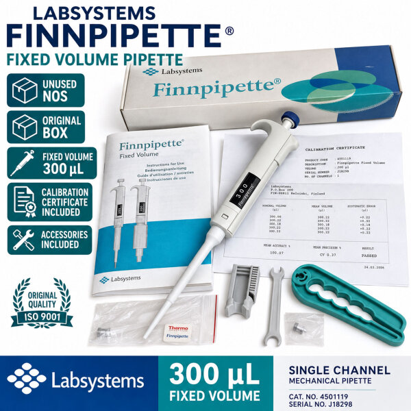 Labsystems Finnpipette 300 µL Fixvolumen unbenutzt Originalkarton