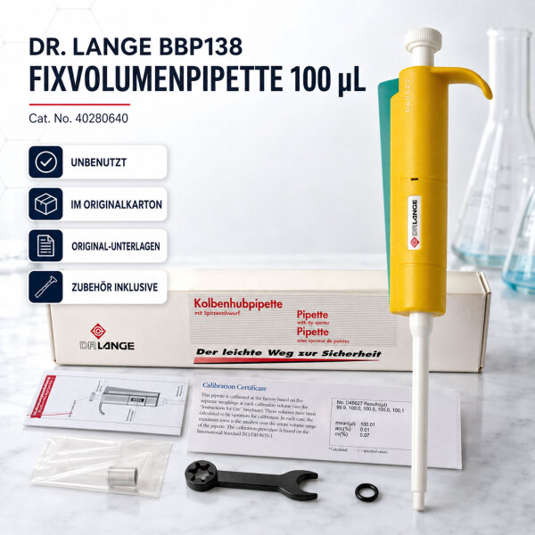 Dr. Lange BBP138 Fixvolumenpipette 100 µL – unbenutzt im Originalkarton