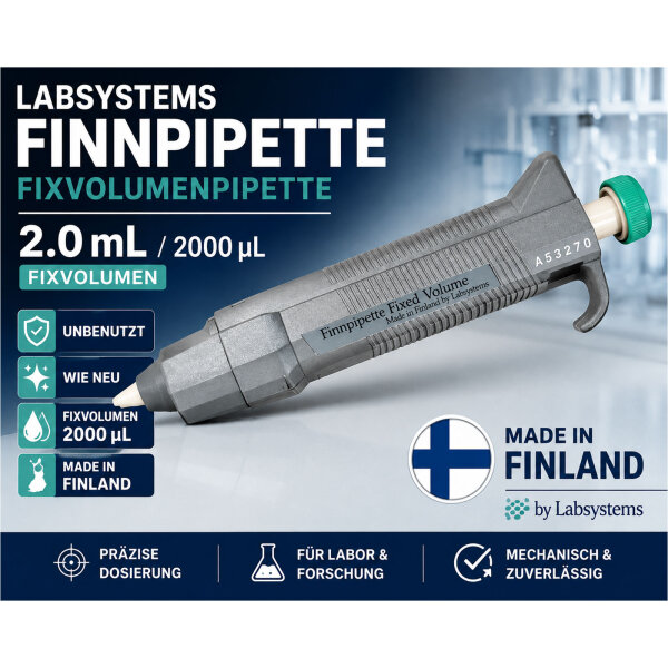Labsystems Finnpipette Fixvolumenpipette 2,0 mL / 2000 µL – unbenutzt