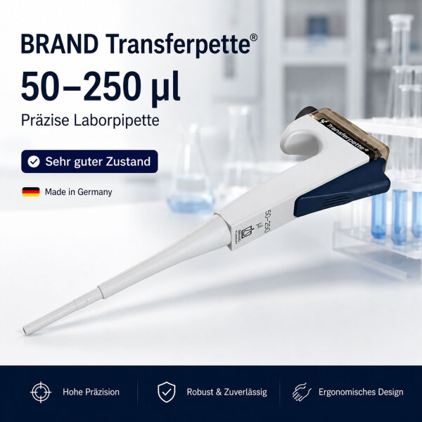 BRAND Transferpette 50–250 µL variable Einkanalpipette – sehr guter Zustand