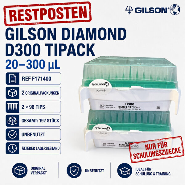 Gilson D300 DIAMOND TIPACK 20-300 µL F171400 2x96 Training Stock