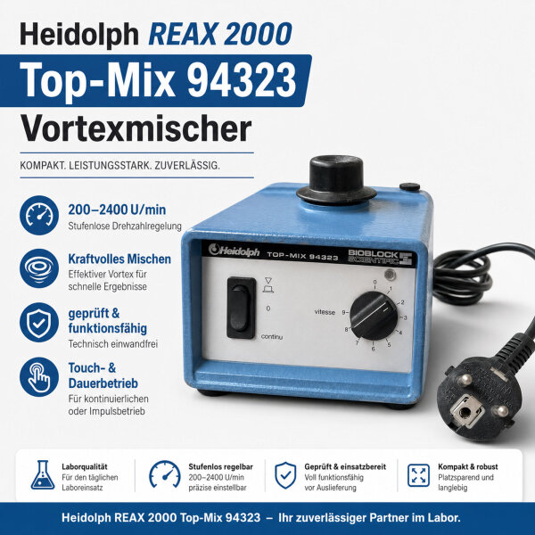 Heidolph REAX 2000 Vortex Mixer 200–2400 rpm – Tested