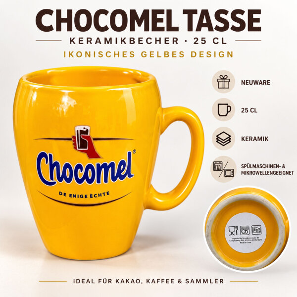 Chocomel Yellow Ceramic Mug 25cl Logo New Hot Chocolate Cup