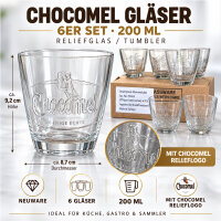 6x Chocomel Glass 200ml Embossed Tumbler Drinking Glass...