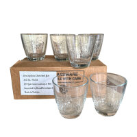 6x Chocomel Glass 200ml Embossed Tumbler Drinking Glass...